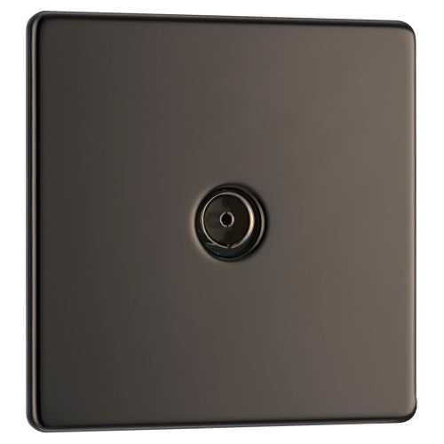 FBN60 Flatplate Screwless TV Aerial Socket Nickel