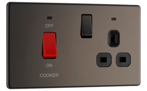 FBN70B Flatplate Screwless DP Cooker + Socket + Neon Insert Nickel