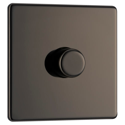 BG FBN81P Flatplate Screwless 2-Way Single Leading Edge Dimmer Push On/Off - Black Nickel - westbasedirect.com