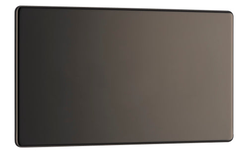BG FBN95 Flatplate Screwless Double Blanking Plate - Black Nickel - westbasedirect.com