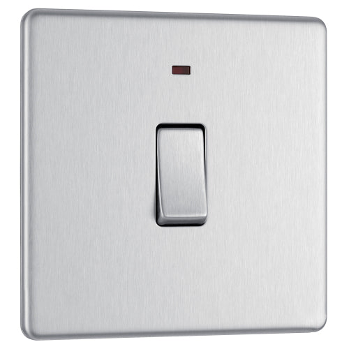 FBS31 Flatplate Screwless DP Switch + Neon Brushed Steel