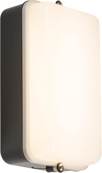 Knightsbridge AMLEDB 230V IP54 5W LED Security Amenity Bulkhead Black Base with Opal Diffuser Cool White 4000K