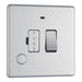 BG FBS53 Flatplate Screwless Switched Spur + Neon + Cable Outlet - Brushed Steel - westbasedirect.com