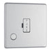 BG FBS55 Flatplate Screwless Unswitched Spur + Cable Outlet - Brushed Steel - westbasedirect.com