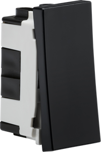 Knightsbridge NET2BK 20AX 1G 2-Way Modular Switch (25x50mm) - Black