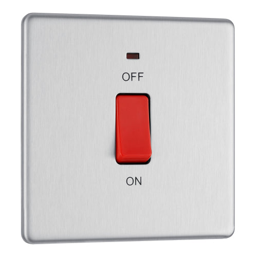 FBS74 Flatplate Screwless DP Single Plate + Neon Brushed Steel