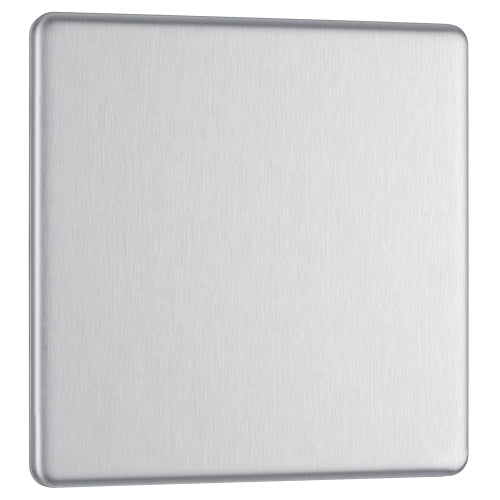 FBS94 Flatplate Screwless Single Blanking Plate Brushed Steel