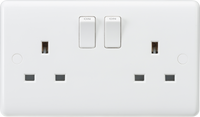 Knightsbridge CU9000x5 White Curved Edge 13A 2G DP Switched Socket (5 Pack)
