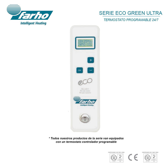 Farho ECGU10 Eco Green Ultra 10 elements 1650W Low Consumption Radiator, Digital and Programmable - westbasedirect.com