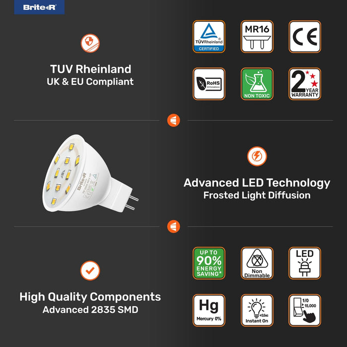 Brite-R 5W MR16 LED Bulb Warm White 3000K - westbasedirect.com