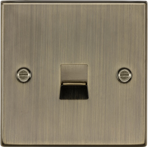 Knightsbridge CS74AB Square Edge Telephone Extension Outlet - Antique Brass - westbasedirect.com