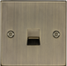 Knightsbridge CS74AB Square Edge Telephone Extension Outlet - Antique Brass - westbasedirect.com