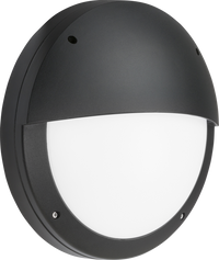 Knightsbridge SHE2BEM 230V IP65 18W LED Eyelid Bulkhead CCT with Emergency - Black