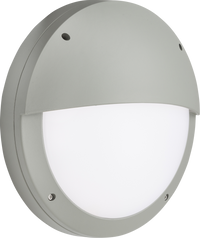Knightsbridge SHE2GS 230V IP65 18W LED Eyelid Bulkhead CCT with Microwave Sensor - Grey