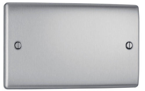 NBS95 Nexus Metal Double Blanking Plate Brushed Steel
