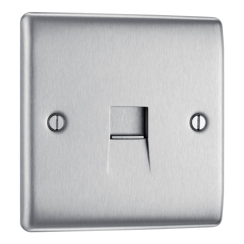 NBSBTM1 Nexus Metal Master Telephone Socket Brushed Steel