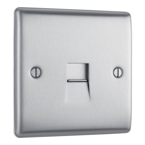 NBSBTS1 Nexus Metal Slave Telephone Socket Brushed Steel
