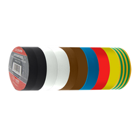 Unicrimp 1920MX02 19mm x 20m Mixed Colour PVC Tape Roll - 2xBK, BR, WH & 1xRD, BL, YL, Y/G (10 Pack)