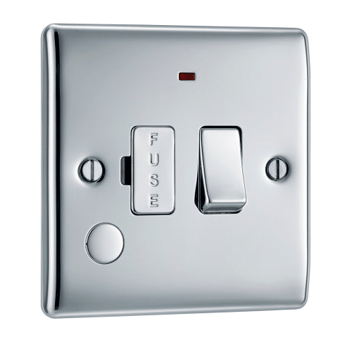 NPC53 Nexus Metal Switched Spur + Neon + Cable Outlet Polished Chrome