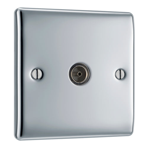 NPC60 Nexus Metal TV Aerial Socket Polished Chrome
