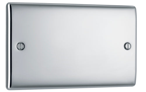 BG NPC95 Nexus Metal Double Blanking Plate - Polished Chrome - westbasedirect.com