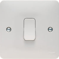 Hager WMPS11 Sollysta White Moulded 10AX 1 Gang 1 Way Wall Switch