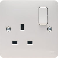 Hager WMSS81 Sollysta White Moulded 13A 1 Gang DP Switched Socket