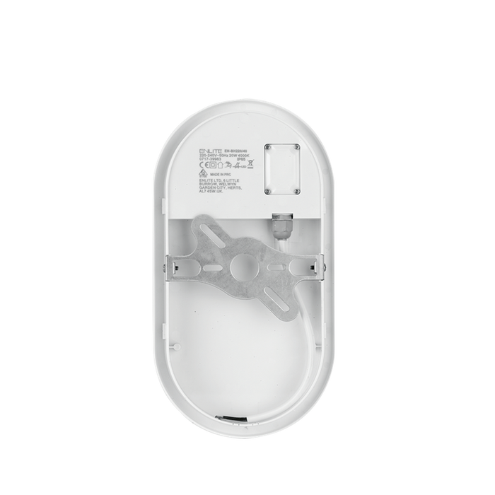 Aurora Utilite EN-BH220/40 220-240V 20W IP65 2050lm IK06 Polycarbonate Oval LED Bulkhead White 4000K - westbasedirect.com