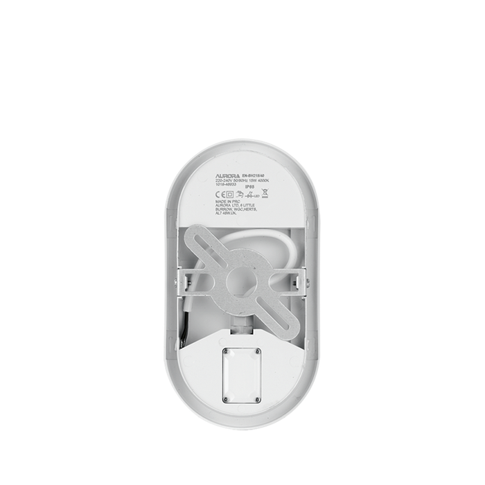 Aurora Utilite EN-BH215/40 220-240V 15W IP65 1655lm IK06 Polycarbonate Oval LED Bulkhead White 4000K - westbasedirect.com