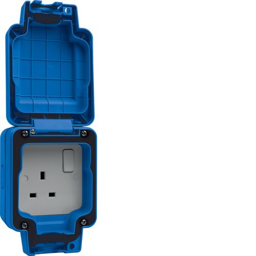 Hager WXPSS81EV Sollysta Weatherproof IP66 13A 1G DP Switched Socket ...