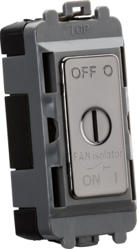 Knightsbridge GDM021BN 10A Fan Isolator Key Switch Module - Black Nickel