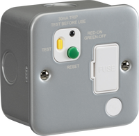 Knightsbridge M6RCD Metal Clad 13A RCD Protected Fused Spur Unit - 30mA (Type A)