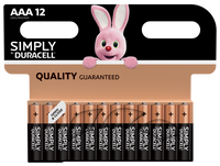 Duracell SIMPLY AAA LR03 MN2400 Alkaline Batteries | 12 Pack