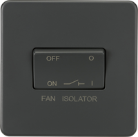 Knightsbridge SF1100AT Screwless 10AX 3 Pole Fan Isolator Switch - Anthracite