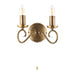 Endon 180-2AN Trafford 2lt Wall Antique brass plate 2 x 60W E14 candle (Required) - westbasedirect.com