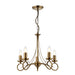 Endon 180-5AN Trafford 5lt Pendant Antique brass plate 5 x 60W E14 candle (Required) - westbasedirect.com