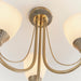 Endon 601-3AN Haughton 3lt Semi flush Antique brass plate & opal glass 3 x 60W E14 candle (Required) - westbasedirect.com