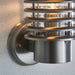 Endon YG-6001-SS Louvre 1lt Wall Polished stainless steel & clear pc 60W E27 GLS (Required) - westbasedirect.com