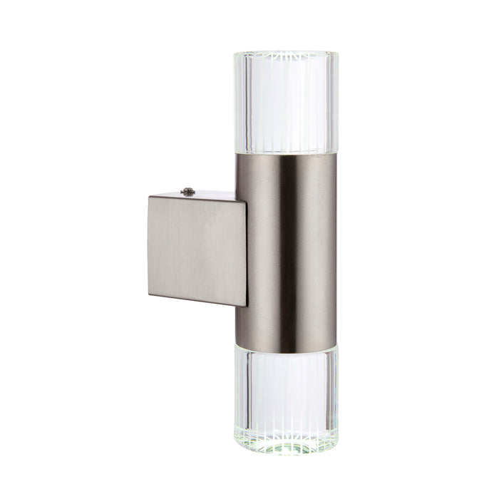 Endon YG-7501 Grant 2lt Wall Polished stainless steel & clear crystal 2 x 0.8W LED (SMD 2835) Daylight White - westbasedirect.com