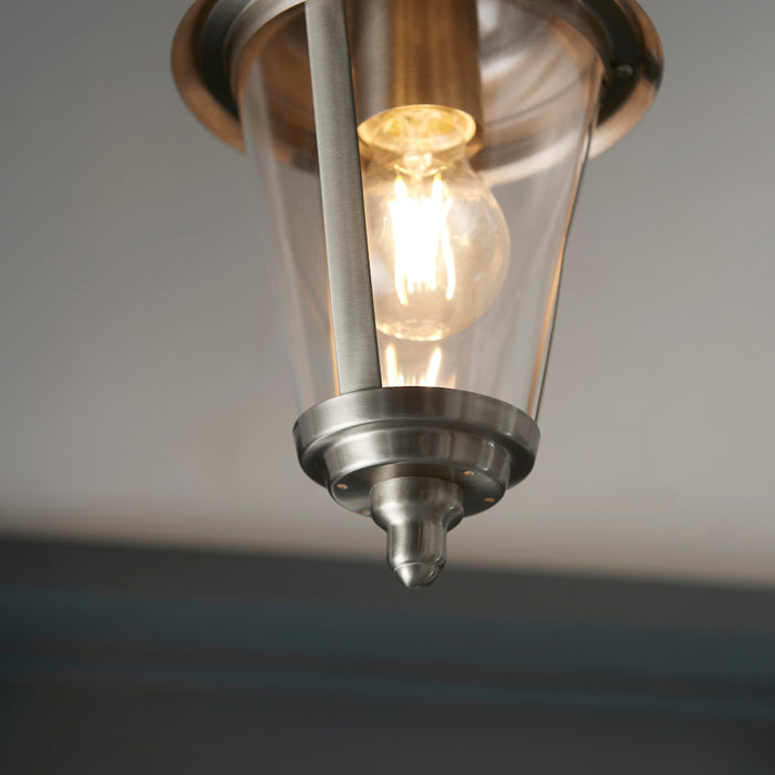 Endon YG-865-SS Klien 1lt Pendant Polished stainless steel & clear pc 10.5W LED E27 Warm White (Required) - westbasedirect.com