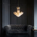 Endon 96819-GO Adagio 9lt Pendant Clear glass & gold effect plate 9 x 6W LED E14 (Required) - westbasedirect.com