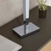 Endon MORETO Moreto 1lt Table Chrome plate & grey fabric 60W E27 GLS (Required) - westbasedirect.com