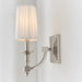 Endon DOMINA-1WBNI Domina 1lt Wall Nickel plate & white fabric 40W E14 candle (Required) - westbasedirect.com