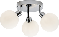 Knightsbridge BA01P3C 230V IP44 G9 Triple Spotlight with Round Frosted Glass - Chrome