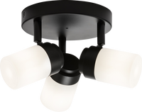 Knightsbridge BA02P3MB 230V IP44 G9 Triple Spotlight with Frosted Glass - Matt Black