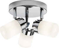 Knightsbridge BA02P3C 230V IP44 G9 Triple Spotlight with Frosted Glass - Chrome