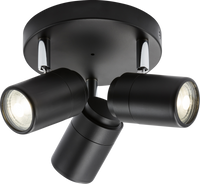 Knightsbridge BA03P3MB 230V IP44 GU10 Triple Spotlight - Matt Black