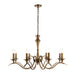 Endon KORA-8AB Kora 8lt Pendant Antique brass plate 8 x 40W E14 candle (Required) - westbasedirect.com