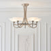 Endon CAGNEY-5SC Cagney 5lt Semi flush Satin chrome plate & white glass 5 x 33W G9 clear capsule (Required) - westbasedirect.com