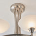 Endon CAGNEY-5SC Cagney 5lt Semi flush Satin chrome plate & white glass 5 x 33W G9 clear capsule (Required) - westbasedirect.com